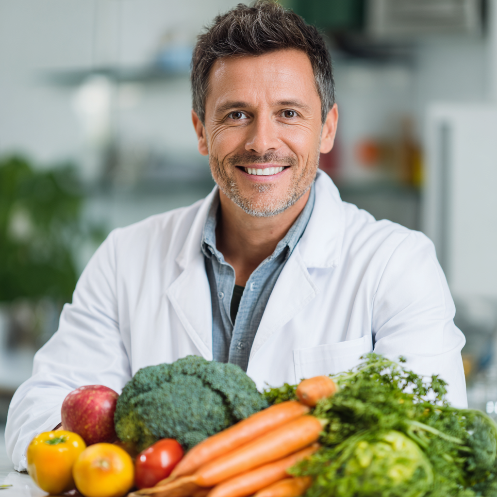 Група щасливих європейських людей різного віку посміхаються на кухні з здоровою їжею, реалістичний стиль фотографії